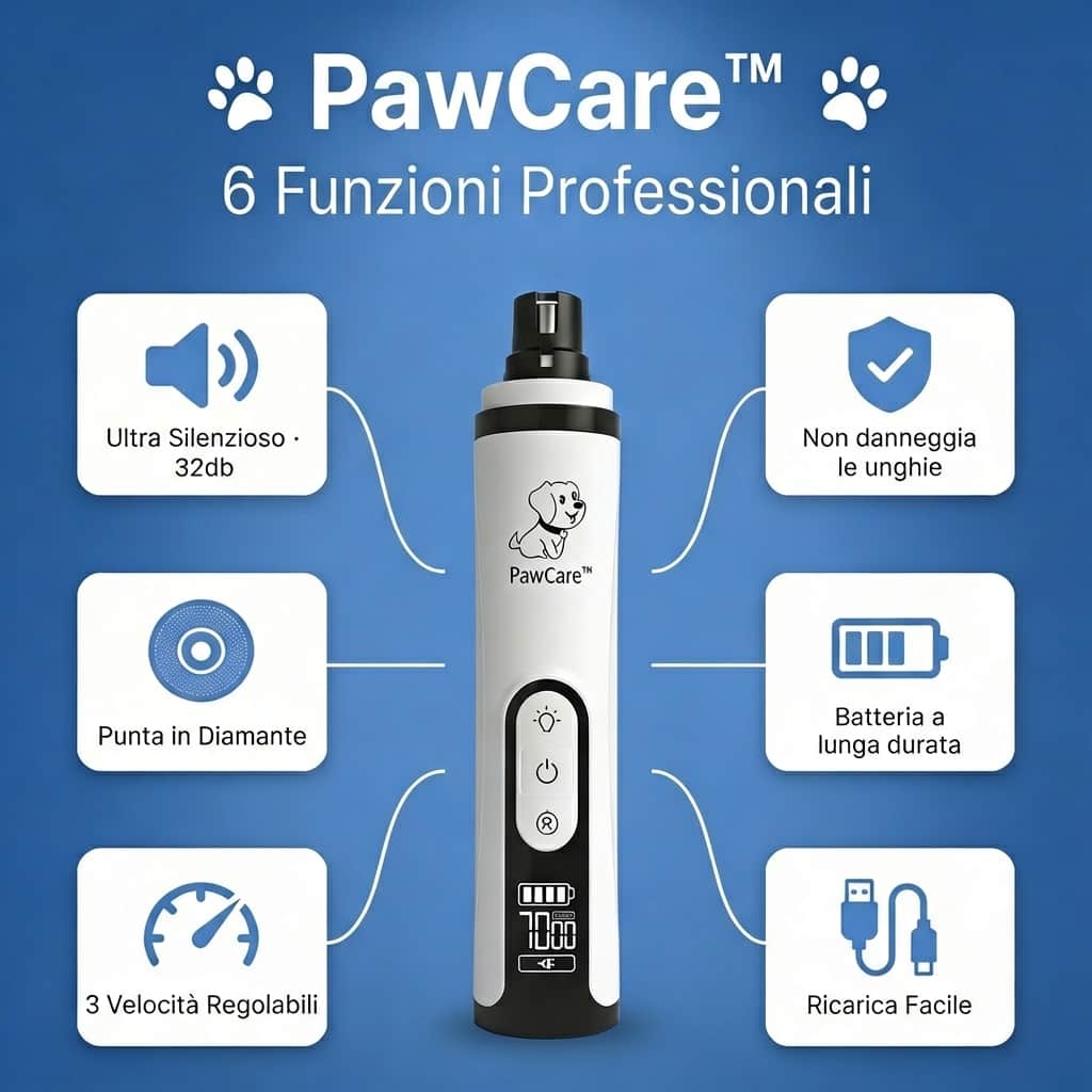 PawCare™ - Lima elettrica sicura con punta in diamante